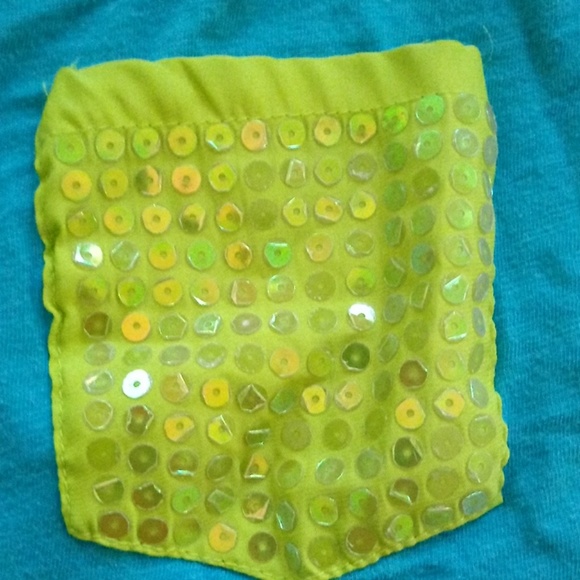 Bongo size large teal and yellow top - Picture 2 of 4